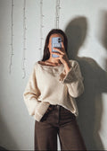 Pull Maille Écru Dos Ouvert