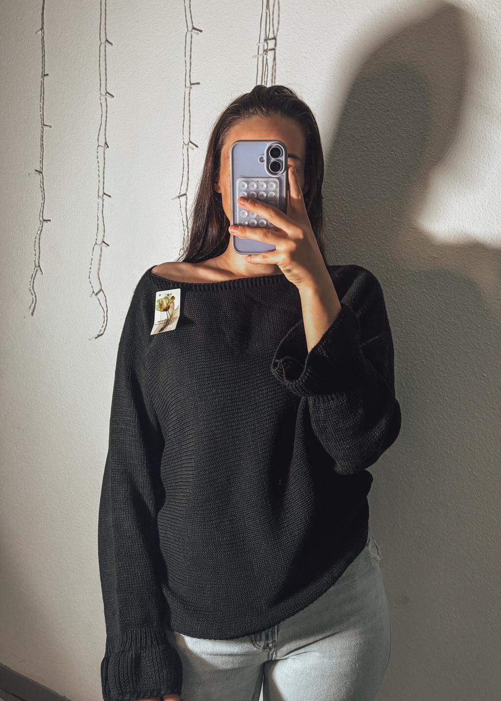 Pull Maille Noir Dos Ouvert