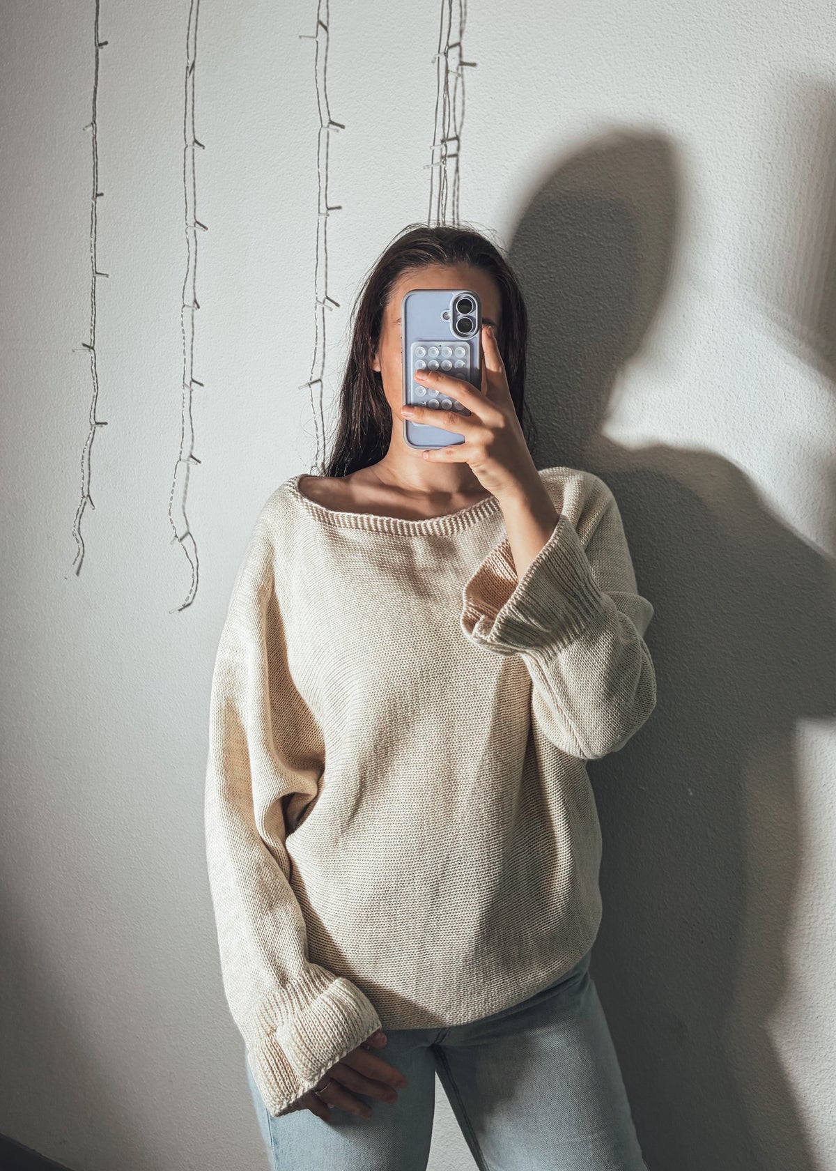 Pull Maille Écru Dos Ouvert